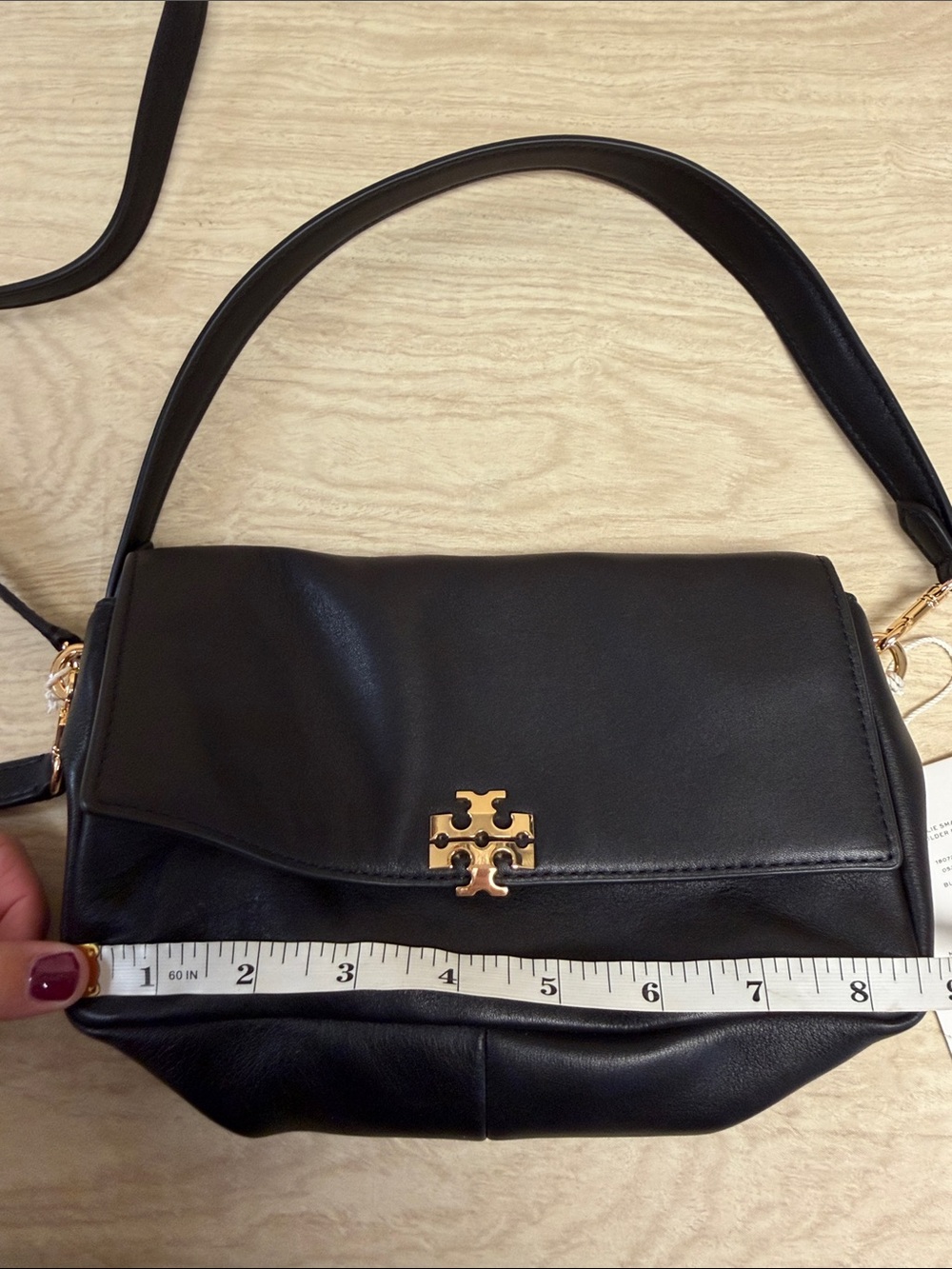 TORY BURCH CHARLIE SMALL SHOULDER BAG BLACK - Picture 7 of 9